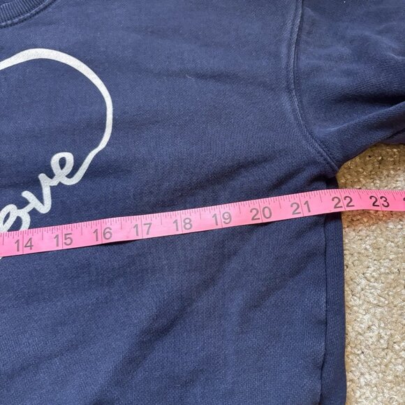 Pact Heart Graphic Love Navy Blue Women's Sweatshirt Organic Cotton Size Small - Picture 6 of 6